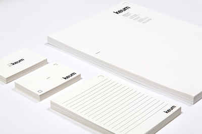 minimal graphic design Business card, Postcard and brief paper for Keum Art Projects
