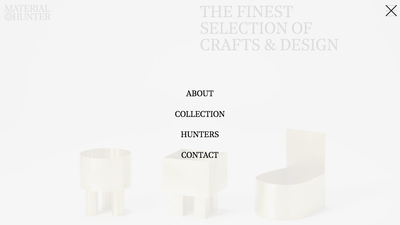 screenshot of Material Hunter desktop menu modal